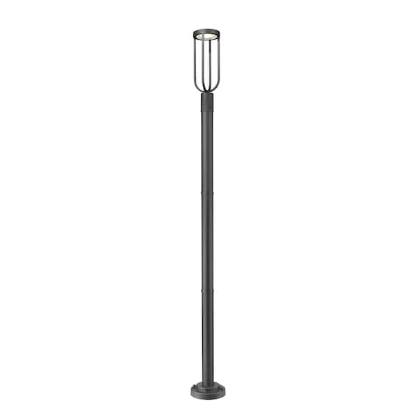 Z-Lite Leland Outdoor Post Mounted Fixture, 1-Light, 9 In.W x 91.75 In.H, Sand Black/Sand Blast 5005PHM-567P-BK-LED - main